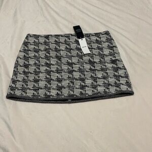 ME+EM Black and White Patterned Mini Skirt